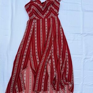 Lulu's Red and White Patterned Dress